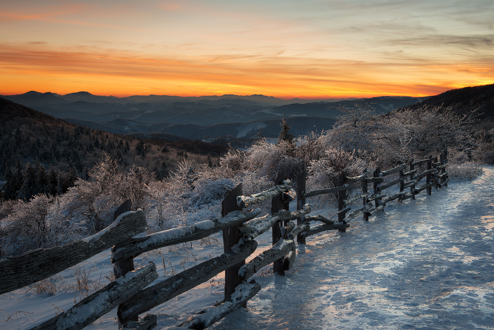 Grayson Highlands State Park, Virginia, Winter, Ice, Snow, Sunset, Beautiful Sunset, Colorful Sunset, Freezing, Mount Rogers...