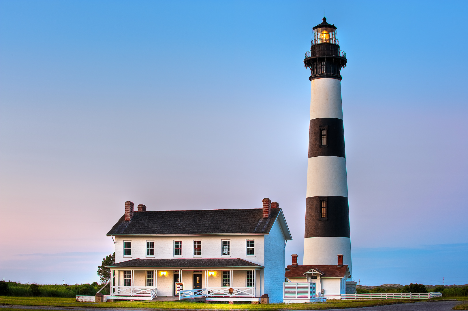 Bodie Island Lighthouse, North Carolina, sunset, OBX, Outer Banks, Hatteras Island, Cape Hatteras Seashores, scenic, marsh, dramatic...