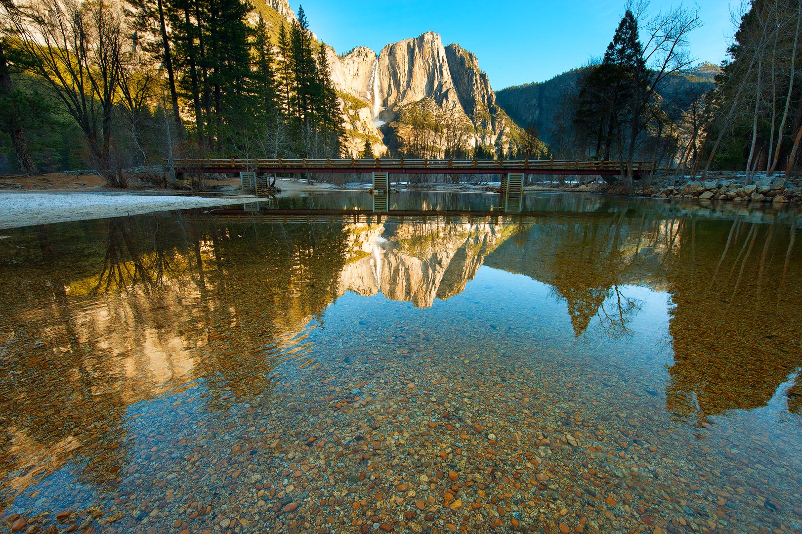 Yosemite, National Park, California, Winter, Landscape, Snow, Mountains, Waterfalls, Rivers, Vista, Iconic, Bridalveil Fall...