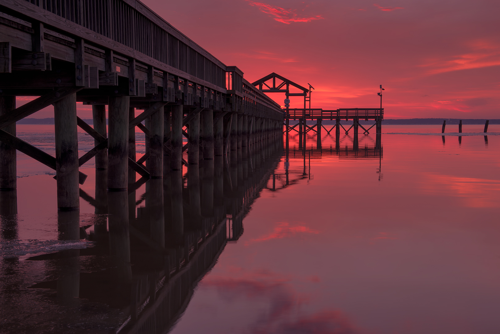 Virginia, Landscape, Winter, Leesylvania, State Park, Prier, Ice, Sunrise, Snow, Frozen, Water, Potomac, River